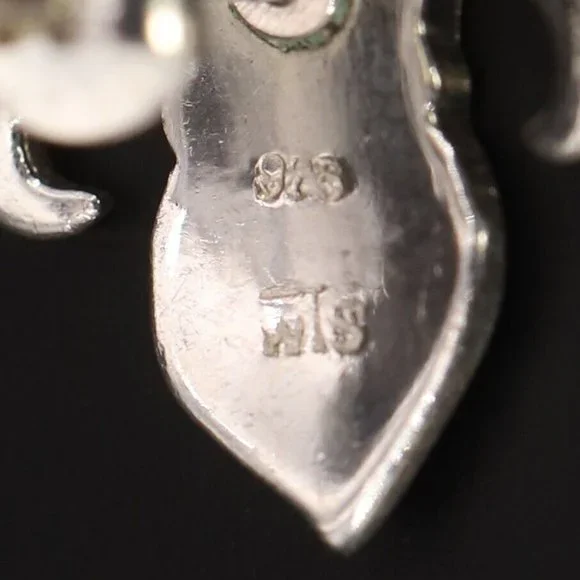 Vintage Sterling Silver Octopus Post Earrings - SIGNED - Picture 5 of 5